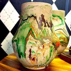 Namadji USA Southwest Multicolor Earth-Tone Pottery Vase